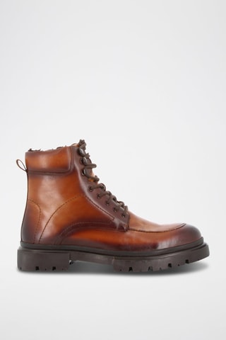 Boots fourrés en cuir Raphael - Marron