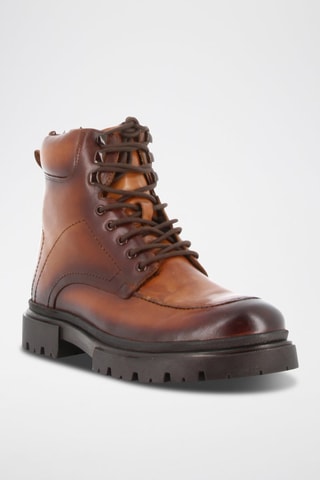 Boots fourrés en cuir Raphael - Marron