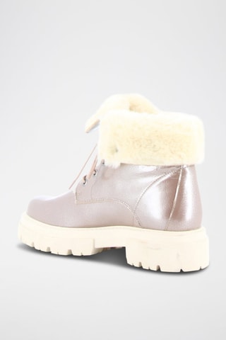 Botins forrados de plataforma em couro Iglo - Dourado-rosa - Rosa