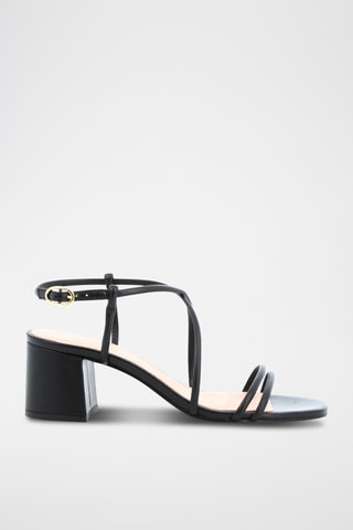 Sandálias de salto em couro Kat - Preto