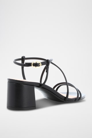 Sandálias de salto em couro Kat - Preto