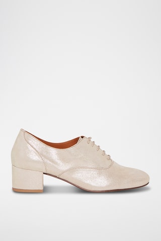 Derbys à talons en cuir Vernie - Doré