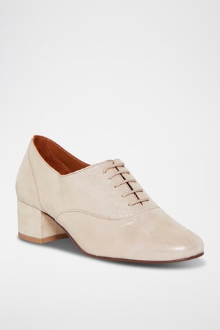 Derbys à talons en cuir Vernie - Doré