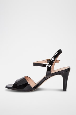 Sandálias de salto em couro envernizado Flamme - Preto