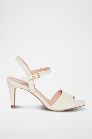 Sandálias de salto em couro Flamme - Branco