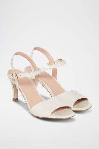 Sandálias de salto em couro Flamme - Branco