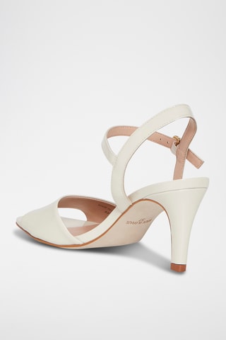 Sandálias de salto em couro Flamme - Branco