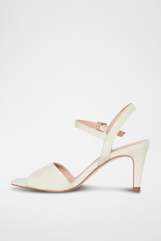 Sandálias de salto em couro Flamme - Branco