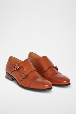 Derbys à boucles en cuir Victor - Camel