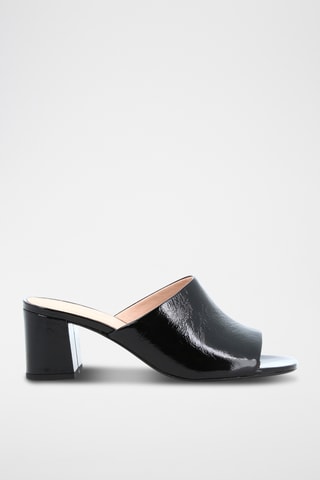 Mules à talons en cuir Ziggy - Noir