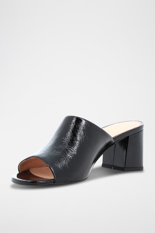 Mules à talons en cuir Ziggy - Noir