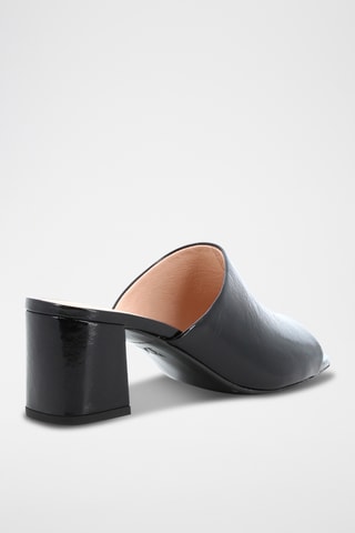 Mules à talons en cuir Ziggy - Noir