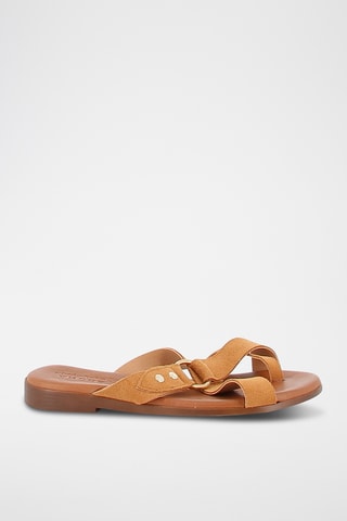 Mules en nubuck Papyrusa - Camel