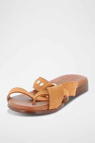 Mules en nubuck Papyrusa - Camel