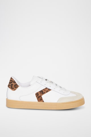 Baskets en croûte de cuir Maia - Marron