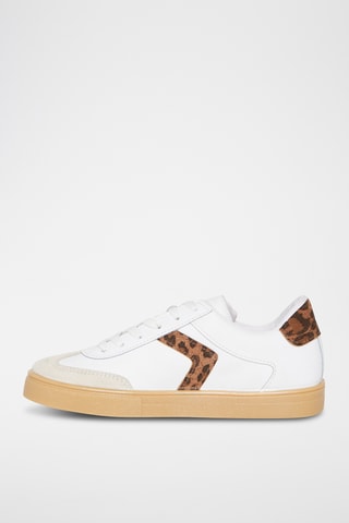 Baskets en croûte de cuir Maia - Marron