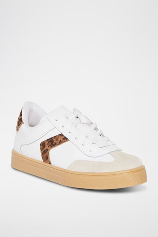 Baskets en croûte de cuir Maia - Marron