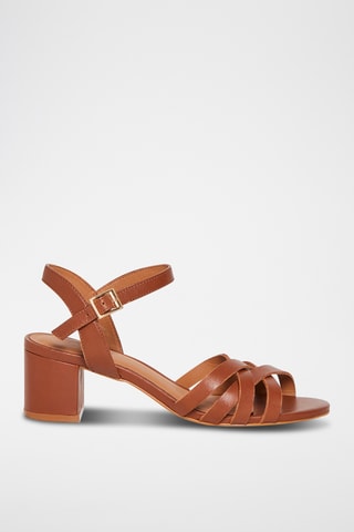 Sandálias de salto em couro Gardenia - Castanho