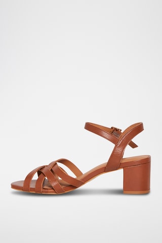 Sandálias de salto em couro Gardenia - Castanho