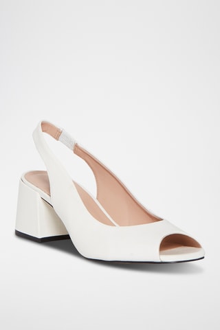 Sandálias de salto em couro Lusia - Branco