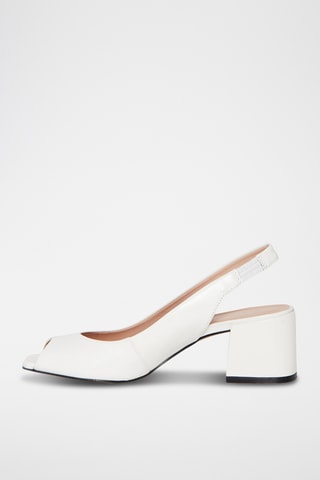 Sandálias de salto em couro Lusia - Branco