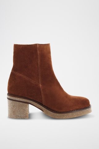 Bottines en croûte de cuir nubuck Galen - Camel