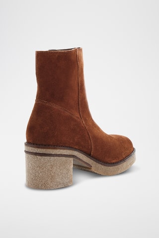 Bottines en croûte de cuir nubuck Galen - Camel