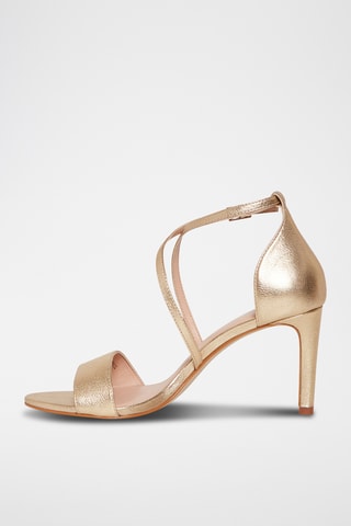 Sandálias de salto em couro Ilyana - Dourado