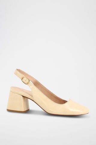 Sandálias de salto em couro Louise - Branco