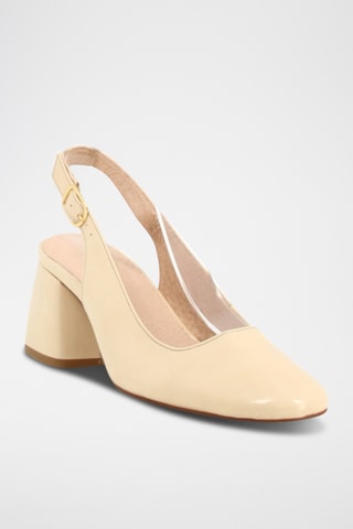 Sandálias de salto em couro Louise - Branco