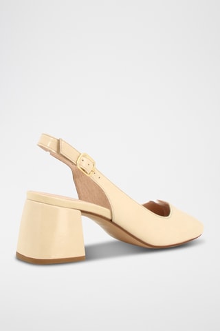 Sandálias de salto em couro Louise - Branco