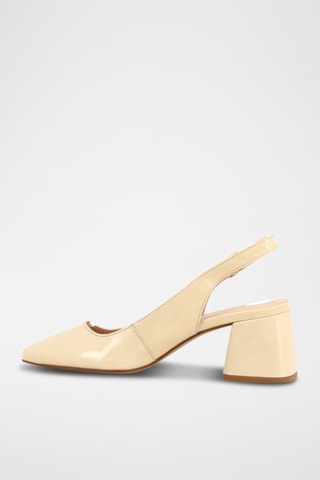 Sandálias de salto em couro Louise - Branco