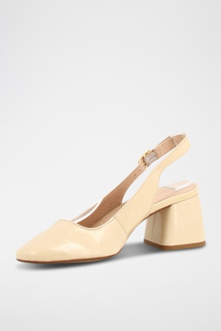 Sandálias de salto em couro Louise - Branco