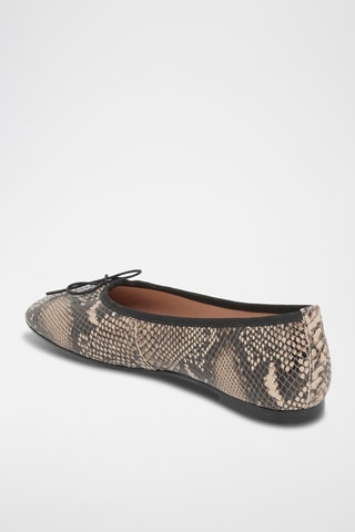 Ballerines en cuir Aelis - Noir et beige