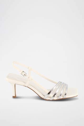 Sandálias de salto em couro Delicate - Prateado