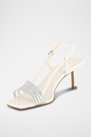 Sandálias de salto em couro Delicate - Prateado