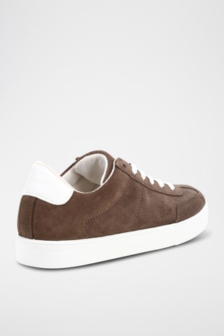 Baskets en croûte de cuir Gaby - Taupe