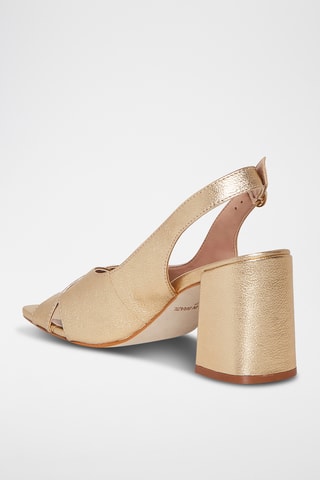 Sandálias de salto em couro Fuji - Prateado