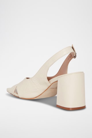 Sandálias de salto em couro Fuji - Branco