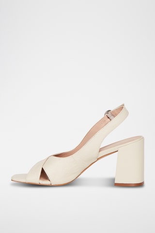 Sandálias de salto em couro Fuji - Branco