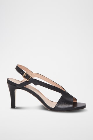 Sandálias de salto em couro Hortense - Preto