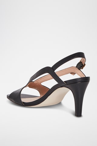 Sandálias de salto em couro Hortense - Preto