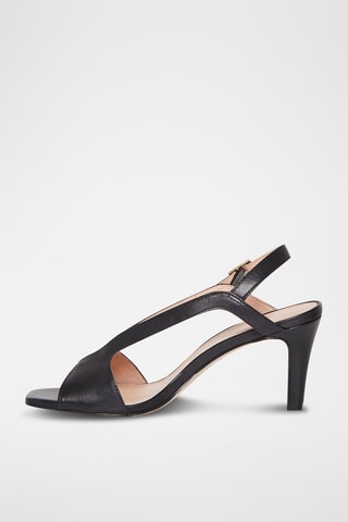 Sandálias de salto em couro Hortense - Preto