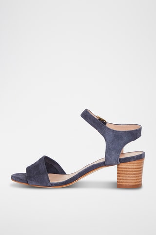 Sandálias de salto em nobuck Pearl - Azul-marinho