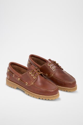 Chaussures bateau en cuir Peter - Marron
