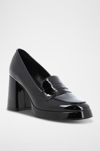 Mocassins à talons vernis Emilene - Noir