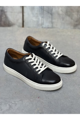 Baskets en cuir Redmond - Bleu marine