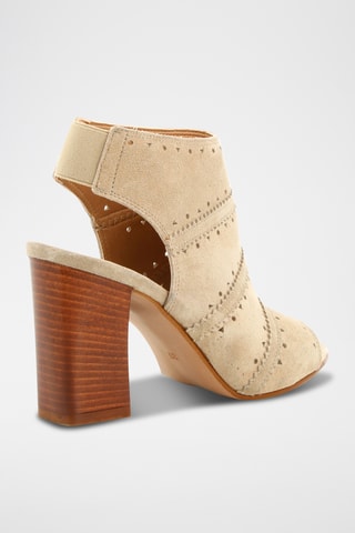 Sandálias de salto em raspa de couro nobuck Carla - Toupeira