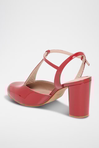 Salomés en cuir verni Theoline - Rouge