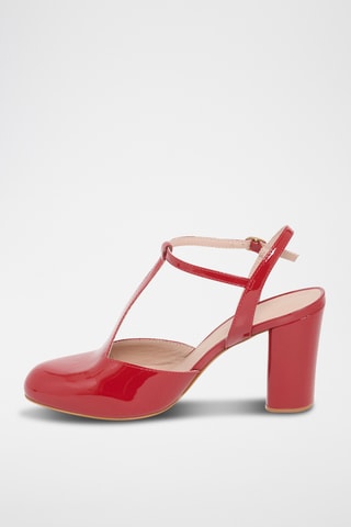 Salomés en cuir verni Theoline - Rouge